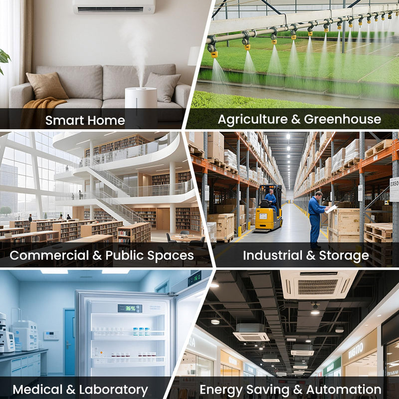 WiFi Temperature Humidity Sensor DIN Rail Mount WALFRONT Smart Switch Real Time Monitoring 24/7 for Incubators Breeding Farms