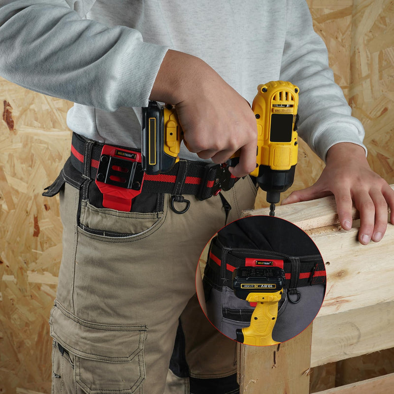 MELOTOUGH Drill Belt Clip,Drill Holder for Tool Belt,Drill Holster,Measuring Tape Holder,Drill Belt Holder for Cordless Drill,Impact Driver,Tape Measure Red