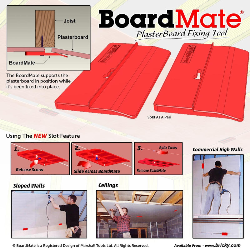 Drywall Fitting Tool, Supports The Board in Place While Installing (1 Set - 2 BoardMates) 1 Set - 2 BoardMates