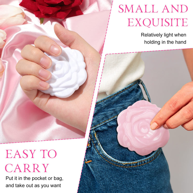 Geelin 30 Pcs Pink Rose Compact Mirrors Bulk Bridal Wedding Shower Party Favors Flower Foldable Makeup Mirror Handheld Pocket for Guest Women Wedding Bridesmaid Quinceanera Travel Tea Party Favor Gift