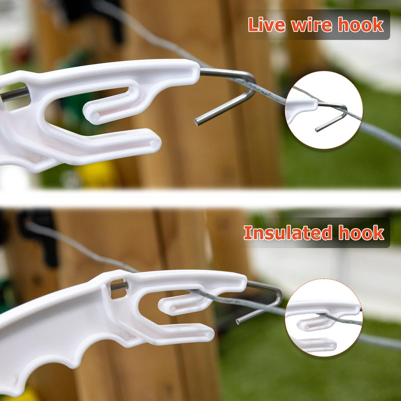 10 Pack Plastic Electric Fence Gate Handle, Insulated Plastic Hook, Suitable for Building Electric Fences 10 Pack