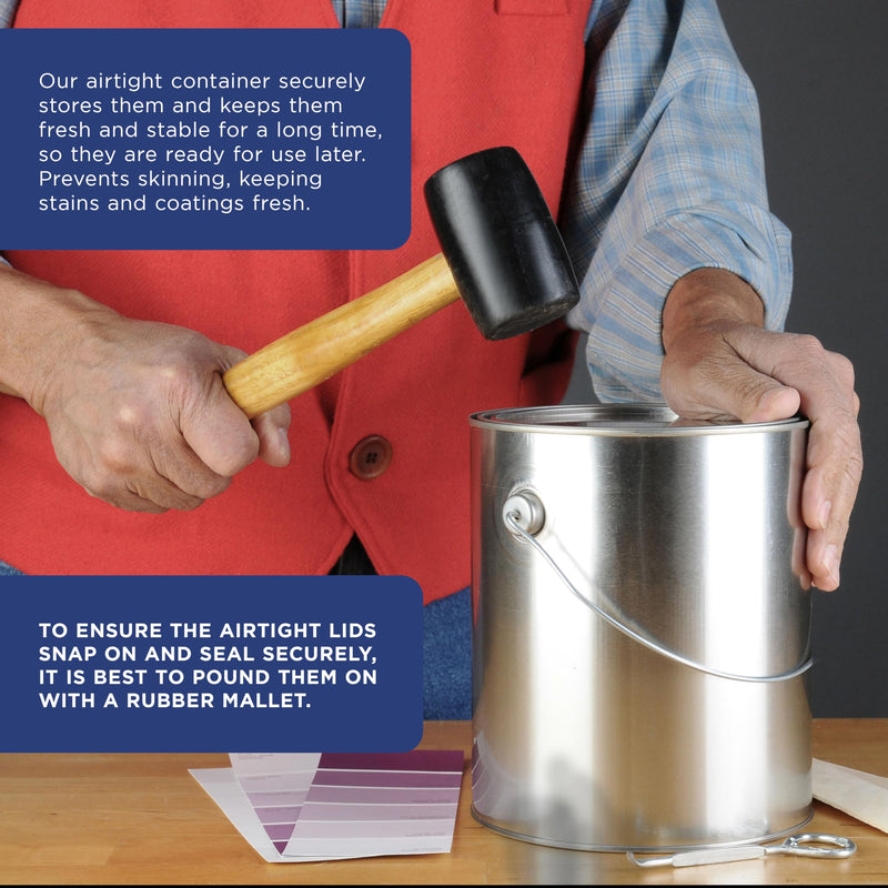Master Elite 1 Gallon Lined Empty Metal Paint Can Bucket with Lids, 2-Pack