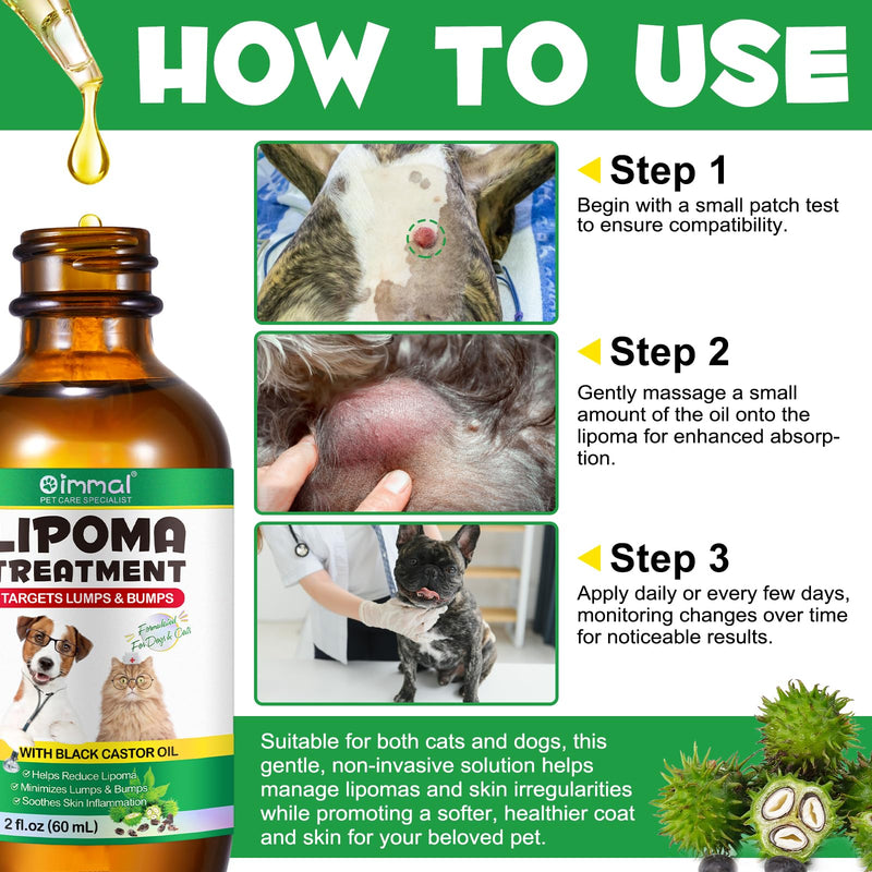 Buddy Guard for Dogs Lumps and Bumps 2 fl.oz, Lipoma Treatment for Dogs Cats, Soften Fatty Lumps & Bumps in Dogs, Castor Oil for Dogs, Mushroom Supplements Lipoma Reduction, Immune Support