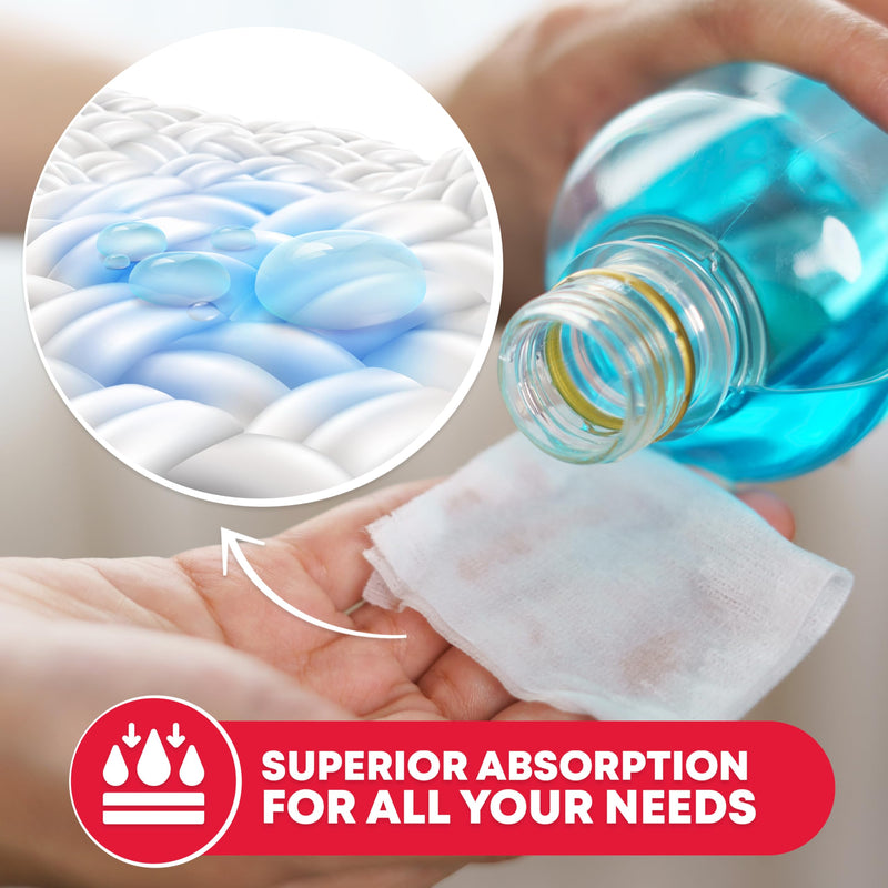 Ever Ready First Aid Non-Woven Sponges, Wound Care, Skin Care, 4" x 4", 4 Ply - 800 Count 4" x 4" (4 Packs of 200)