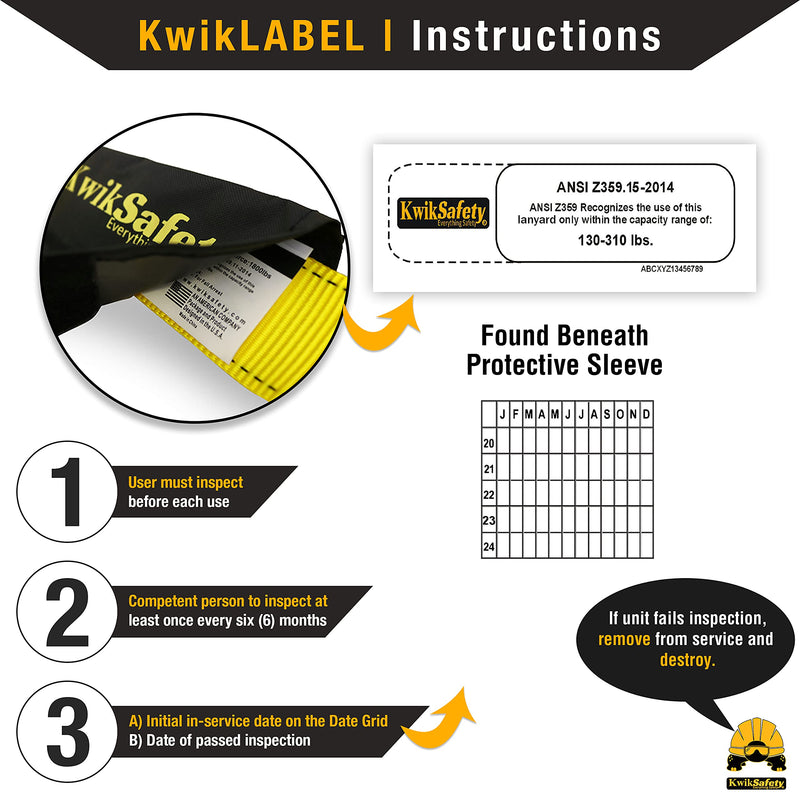 KwikSafety - Charlotte, NC - Rattler [1 Pack] Internal Shock Absorber Single Leg 6ft Safety Lanyard OSHA ANSI Fall Arrest Protection Equipment Snap Hooks Construction Arborist Roofing 1. Single-Leg 1 Pack
