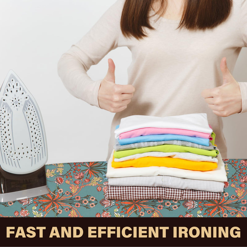 caius Easy Installation 15x54 Ironing Board Cover and Pad - Elastic Edge, Applicable Standard Size Iron Board Cover, Stain Resistant, Setup for Effortless Ironing Experience Red