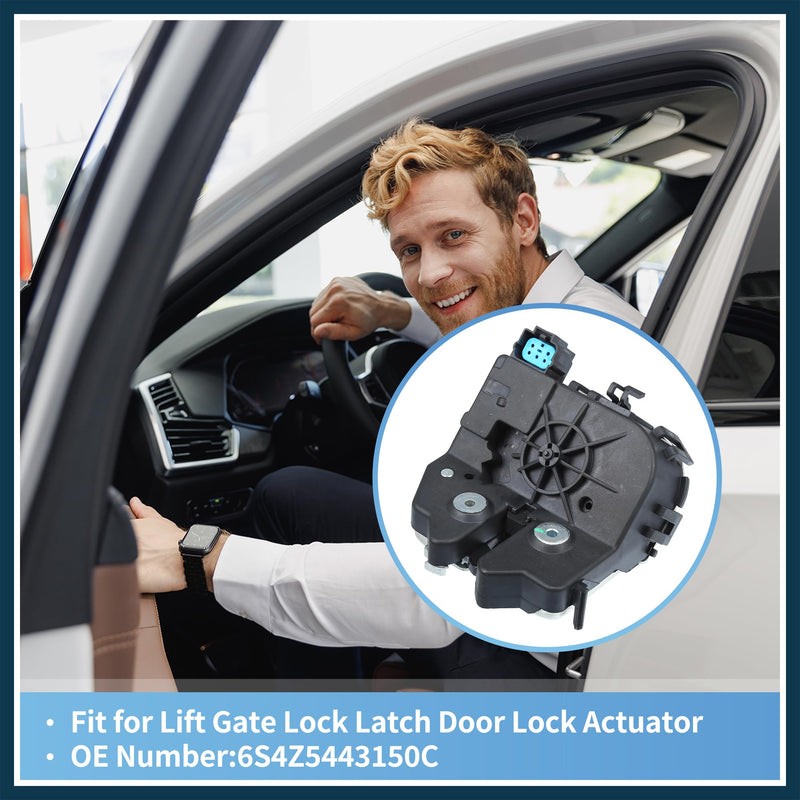 Rear Liftgate Door Lock Actuator for Ford Focus 2000-2007 6S4Z5443150C Plastic and Metal Replacement | Rear Side Tailgate Latch Motor 1 Pcs