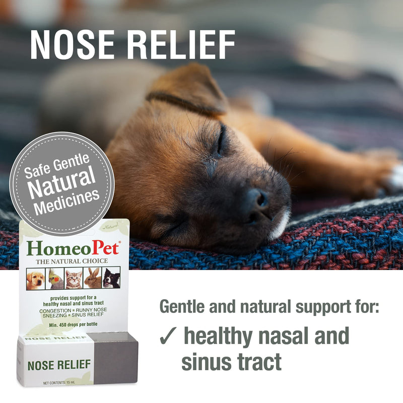 HomeoPet Nose Relief, Natural Sinus Relief for Pets, 15 Milliliters 15ml - PawsPlanet Australia