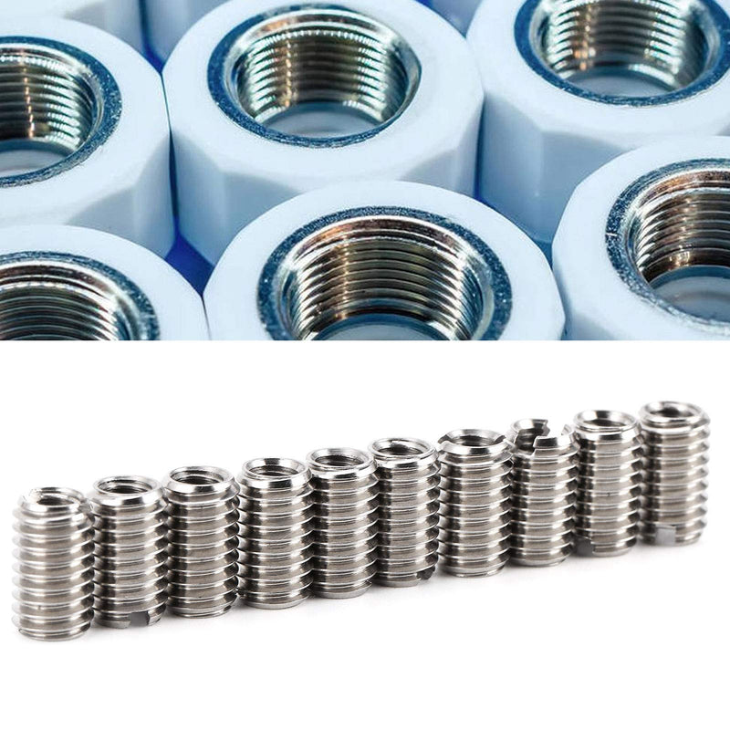 10pcs Threaded Insert for Hard-Wood,Female M4x0.7 Male M6x1.0 Stainless Steel Thread Inserts Installation Tool for Furniture, Cabinets, Displays, and More. M4*0.7–M6*1.0(Length 10mm)