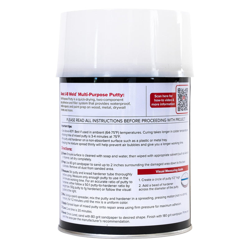 J-B Weld Multi-Purpose Putty - Quart - Home Exterior & Interior 0.25 Gallon