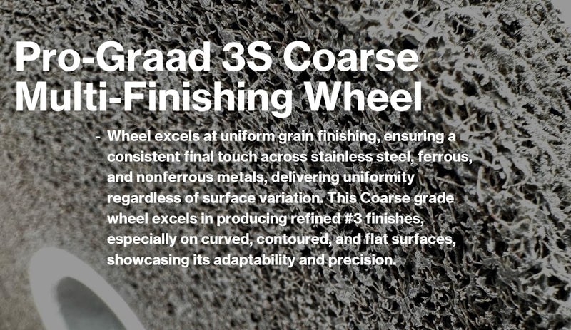 Multi-Finishing Wheel – 6” x 1” x 1” 3S Coarse Grit Silicon Carbide - Stainless Steel Finishing Convolute Wheel – for #3 Finish - 93021-1 Pack 6" x 1" x 1" 3S Coarse