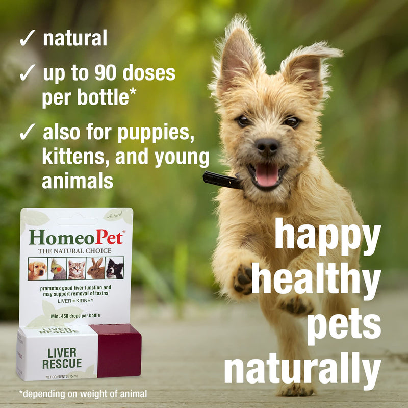 HomeoPet Liver Rescue, Natural Liver Support for Pets, 15 Milliliters - PawsPlanet Australia
