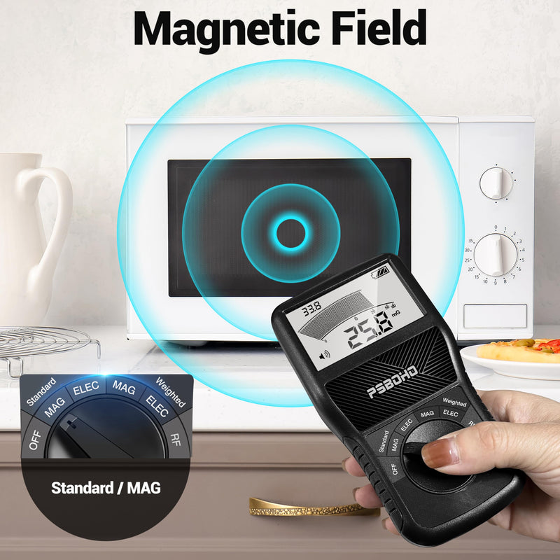 3-in-1 EMF Meter Detects Electric Field (EF), Radio Frequency Field (RF), Magnetic Field (MF) - for Home EMF Detector, Office, Outdoor and Ghost Hunting, Radiation Detector Meters