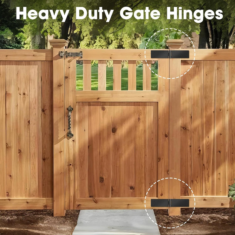 Heavy Duty Gate Hinges, 270 Degree Outdoor Hinge, Heavy Duty Hinges for Wood Fence, Shed, Barn Door, Outdoor Door (4 Pack) 4