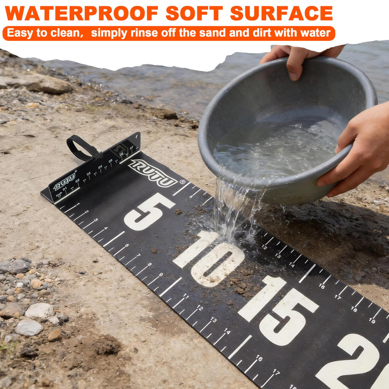 RUTU 53" Fish Ruler Glow in The Dark, Waterproof Fish Measuring Board, Foldable Fish Measuring Tape for Boats, Kayaks, Rafts and Outdoor Fishing, 53x8 inch, Glow-in-the-Dark Night Use 53X8in Glow