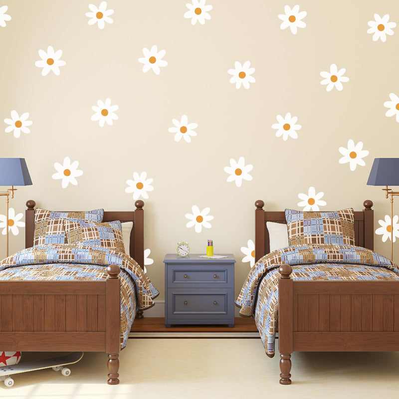 Large Daisy Flowers Boho Wall Stencils for Painting Large Pattern on Wall, Concrete for Patio, Reusable Template for Nursery, Kids Bedroom Livingroom Home Scandinavian Painting Wall Décor