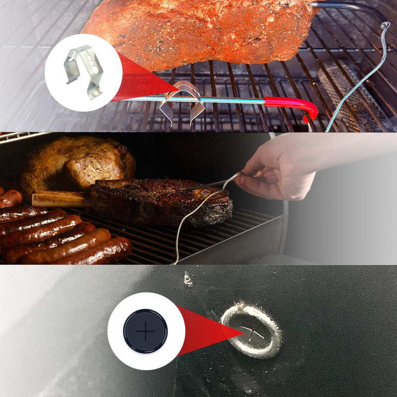 2-Pack Meat Temperature Probe Replacement Compatible with Pit Boss Pellet Grills – 3.5mm Plug PT1000 Waterproof Temperature Sensor (1000°F Heat Resistance)