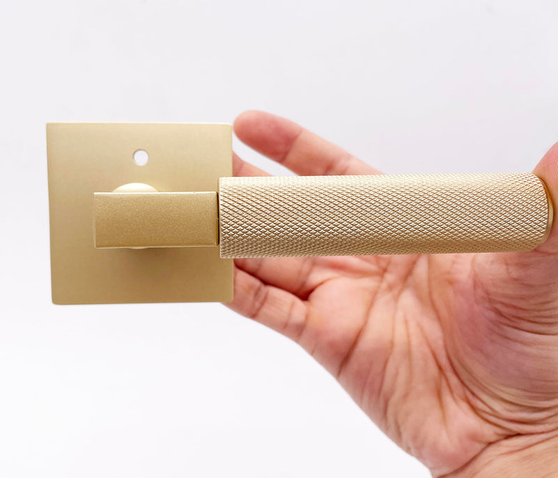 Privacy Matte Gold Door Knob with Lock – Keyless Entry Without Key for Bedroom, Bathroom & Closet, Childproof Safety Lock, Quick Install, Zinc Alloy Door Handles