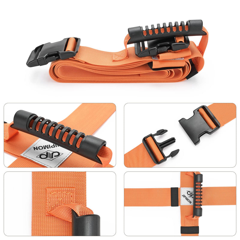 Box Carrying Strap with Handle Adjustable Belt Cross Style Carry Straps for Safely Moving and Lifting Heavy Boxes, Groceries, Luggage (Orange) Orange