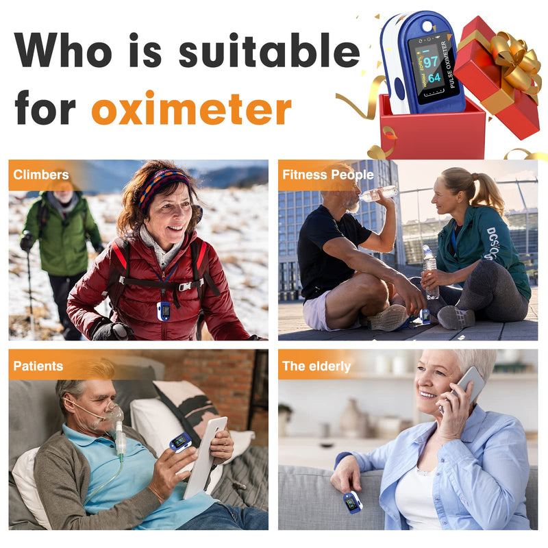 Easy@Home Fingertip Pulse Oximeter (Not for Medical Use) - SpO2 Blood Oxygen Saturation Meter and Heart Rate Monitor -EHP050