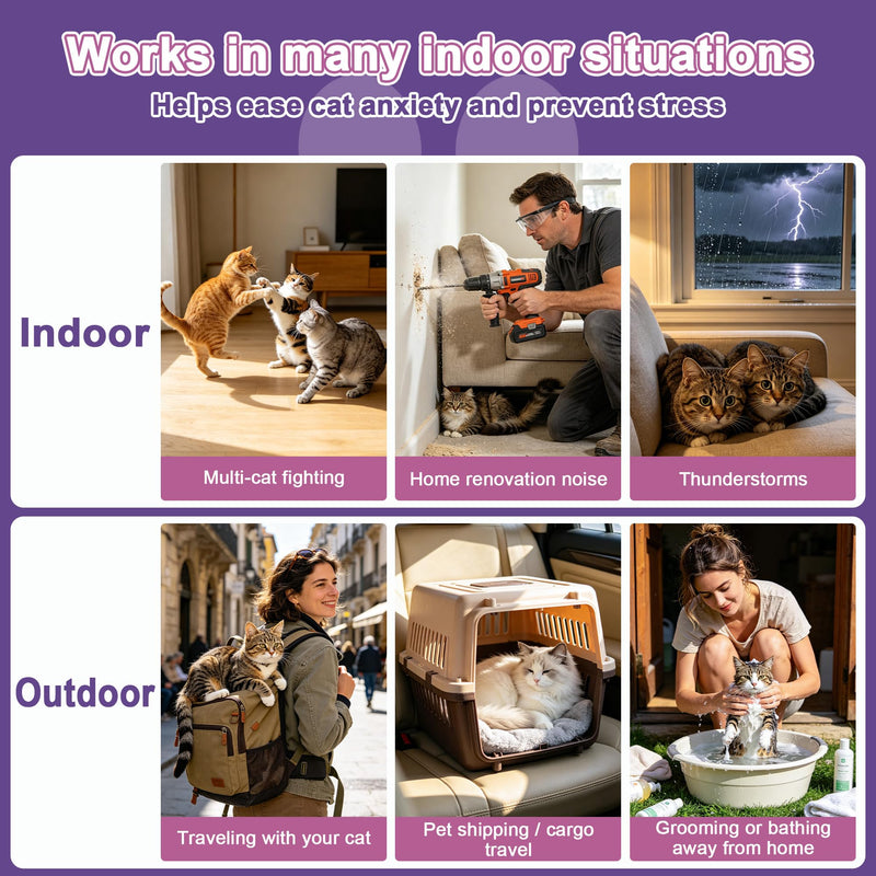 Cat Calming Spray for Indoor Cats, Calming Pheromones for Cat Anxiety Relief, Cat Sedatives for Travel-60 ML 2 Pack
