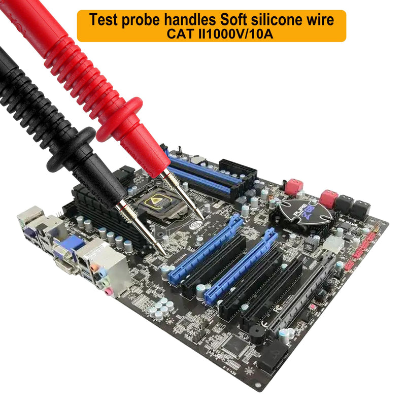 ZIBOO KIT-15 Test Lead Set,Compatible with Fluke Ideal Simpson,Digital Multimeter,Clamp Meter with Threaded Alligator Clips, 4mm Banana Test Lead Probe Clip Suitable Compatible with Klein Tools 69410 ZIBOO KIT-15