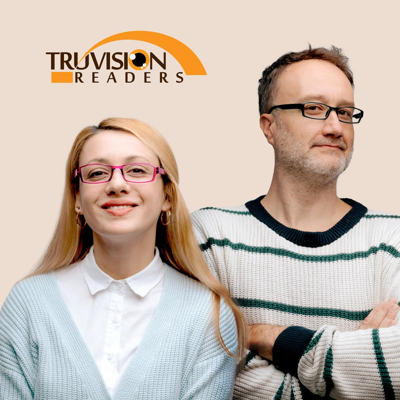 TruVision Readers Reading Glasses, Comfort Spring Hinges for Men and Women, 9501HP 01h-4-black 4.5 x