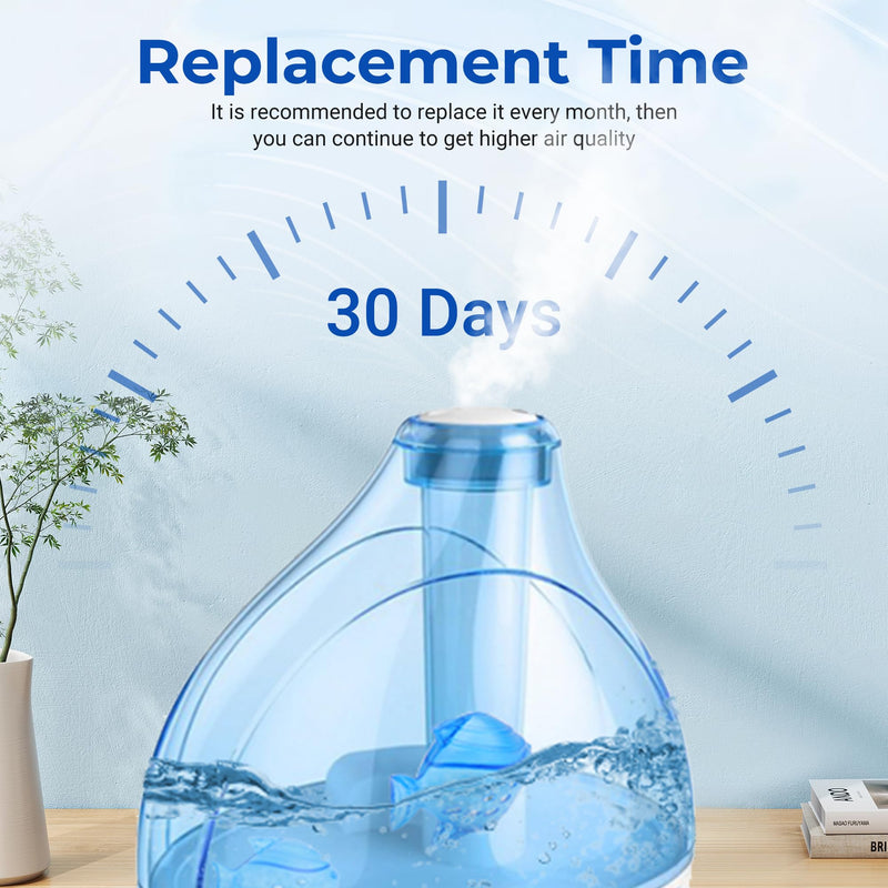 Funmit 6 Pack Universal Humidifier Cleaner Fish Compatible with Almost All Humidifiers and Fish Tanks, Purifies Water, Prevents Hard Water Build-Up, Reduces Scale, Blue