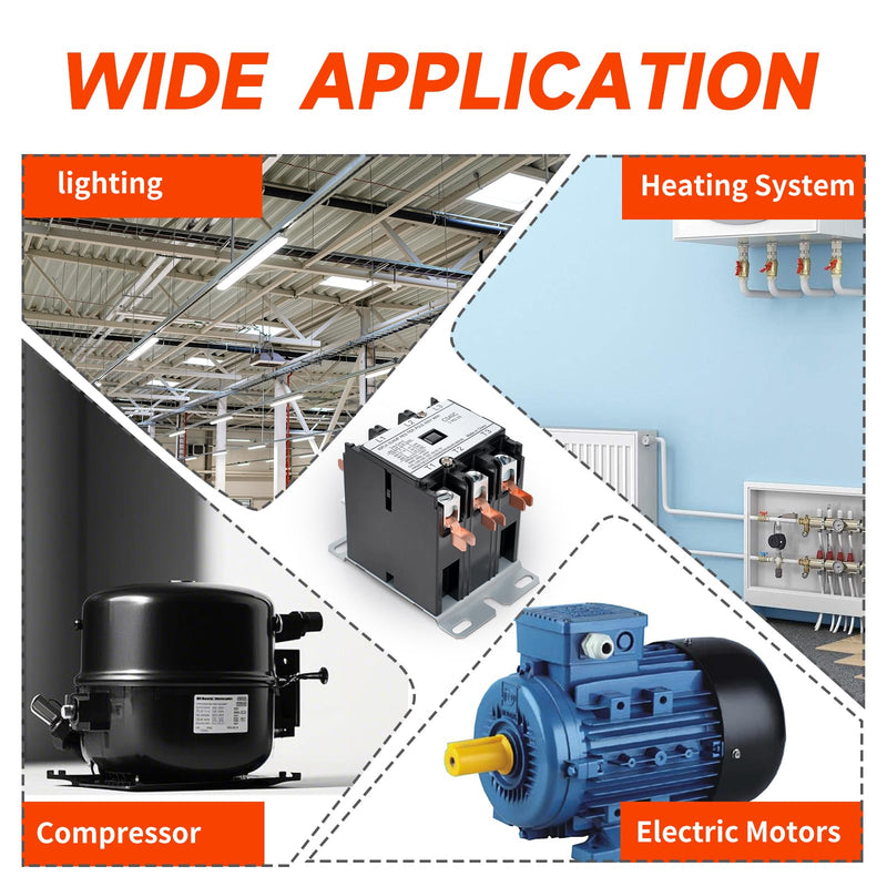 Upgraded 3 Pole 40 Amp Contactor 240V Coil C340C Contactor Compatible with Packard GE Fasco Gemline, C340C 3 Pole 40 Amp 208/240 Volt Contactor Replace TMX340C2 3m40c 453AD3BBB GDP4032