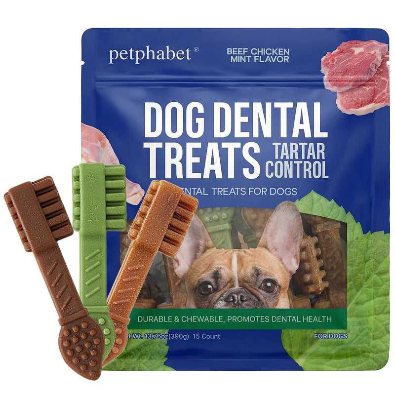 PETPHABET Grilled Chicken Leg Dog Chews + 3 Flavors Toothbrush Dental Treats