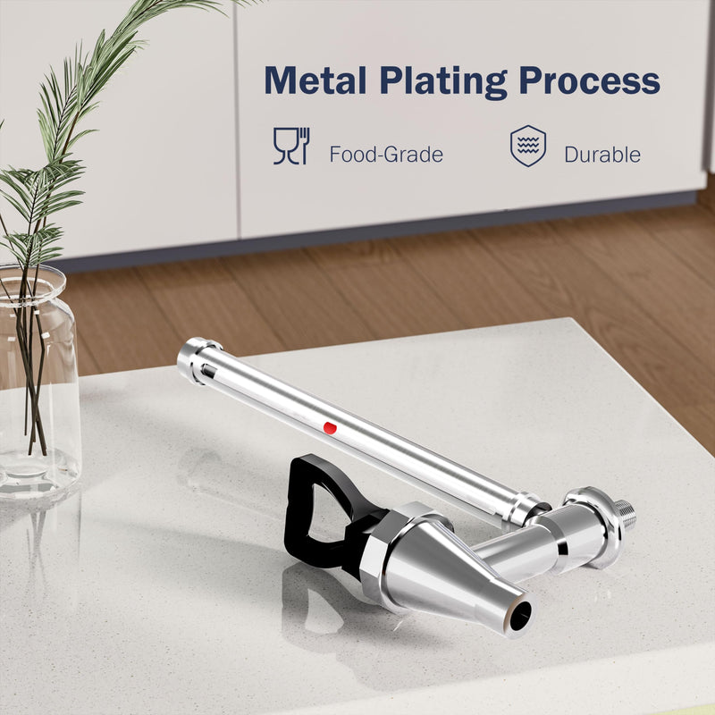 Frizzlife Sight Glass Spigot, Compatible with The berkey and Frizzlife G190, G210 Gravity-Fed Water Filtration System, Clear View Water Level with Red Floating Ball, Durable Metal Material