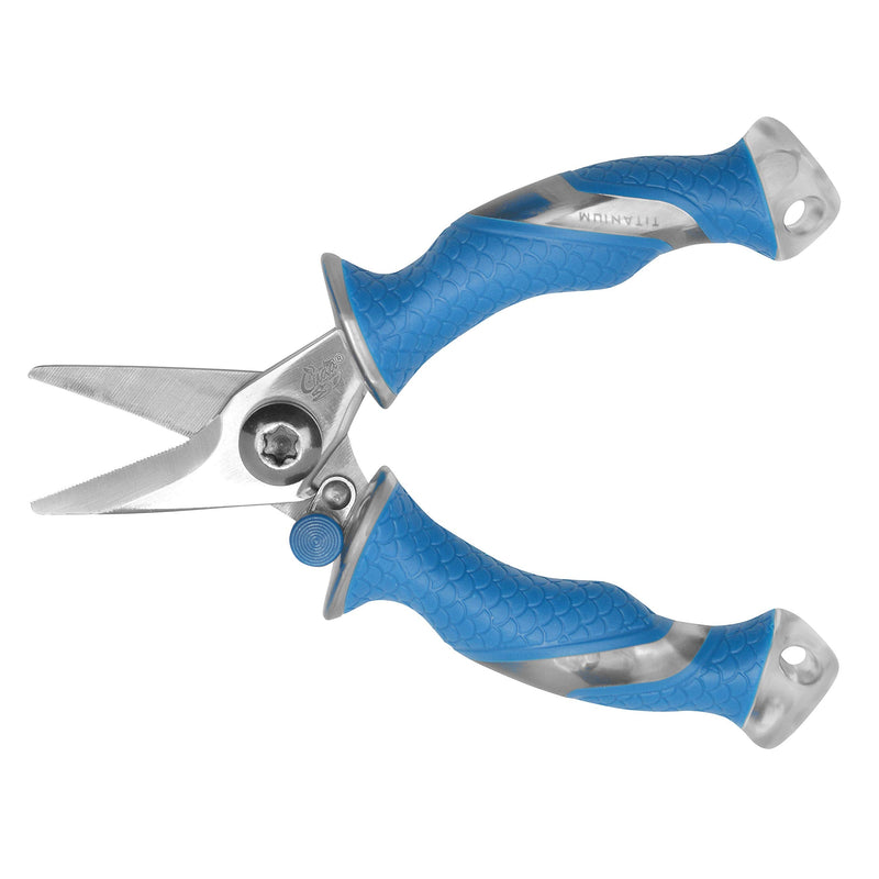CUDA 5.25" Titanium Bonded Mini Snips Compact Durable Fishing Braid, Mono & Fluorocarbon Cutter for Saltwater & Freshwater Use with Internal Spring