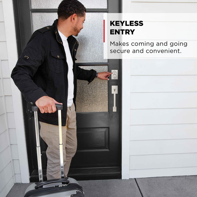 Kwikset Powerbolt 240 5-Button Keypad Satin Nickel Contemporary Electronic Deadbolt Door Lock, Featuring Convenient Keyless Entry, Customizable User Codes and Auto-Locking