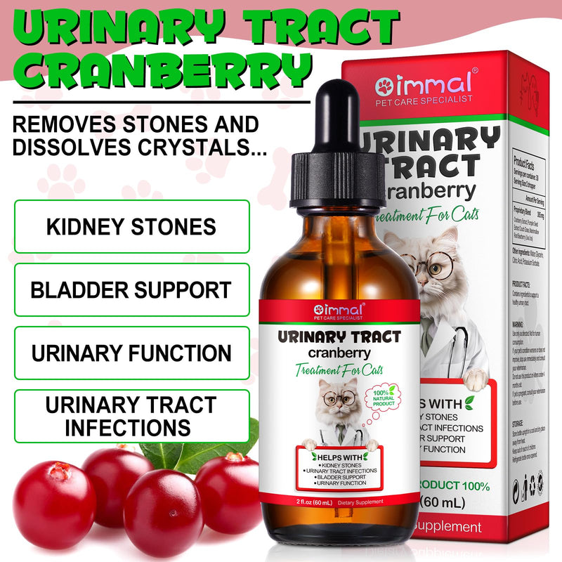 Urinary Tract for Cats, Natural Cat Urinary Tract Infection Treatment Drops Supports Bladder, Kidney Stone, Cat UTI, Cranberry Kidney Bladder Support Supplement, Chicken Flavor - 60ml / 2.02oz 1PCS