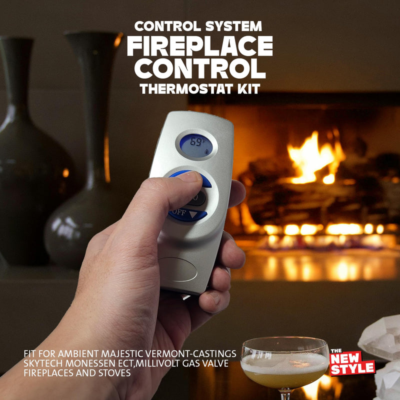 Fireplace Remote Control Kit RCST, On/Off Thermostat LCD Compatible with Ambient, Majestic, Monessen, Vermont Castings Gas Valve Fireplaces and Stoves