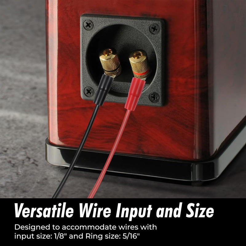 InstallGear 10 Gauge AWG Tinned Pure Copper Lugs Ring Terminals Connectors (10 Pack - 5 Positive/5 Negative) | Electrical Connectors, Heat Shrink Wire Connectors for 10 Gauge Wire 10 AWG - 5/16" Ring