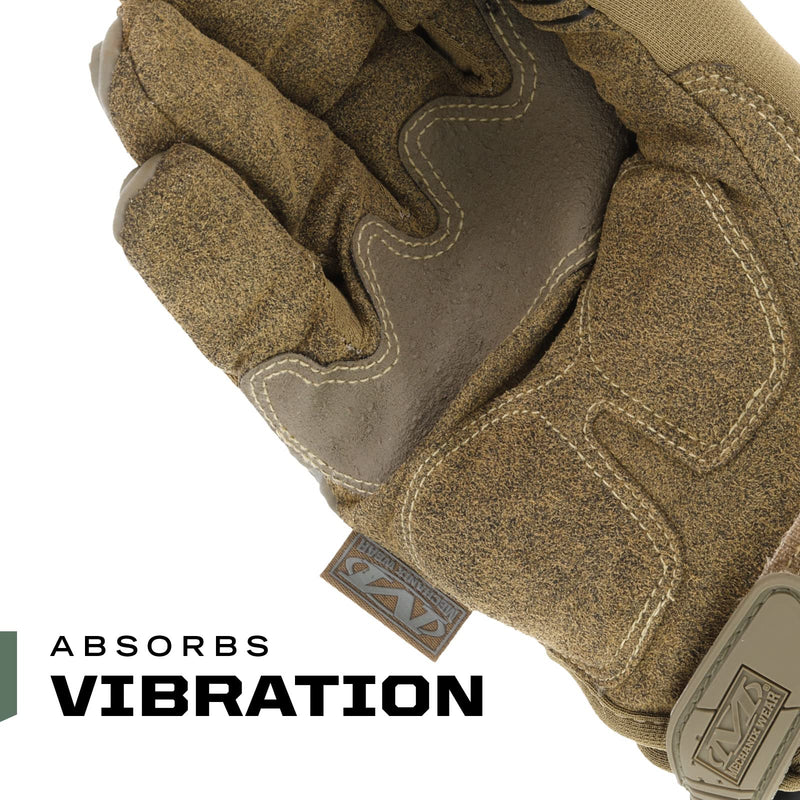 Mechanix Wear: M-Pact Tactical Gloves with Secure Fit, Touchscreen Capable Safety Gloves for Men, Work Gloves with Impact Protection and Vibration Absorption (Brown, Small) Brown