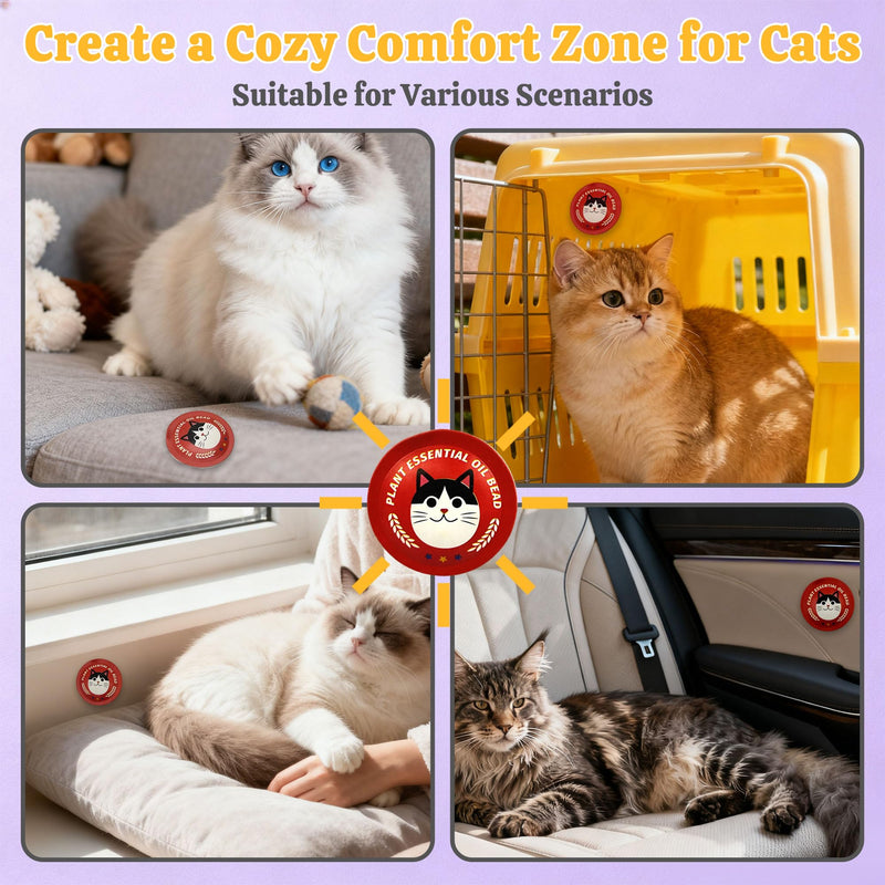 xcivi Pop Patch for Cat Calming Diffuser, Cat Anxiety Relief Stress Reduction, Cat Calming Pheromones Help Anxiety, Enhanced Calming, Cat Calming Patches for Travel, Car & Home Use