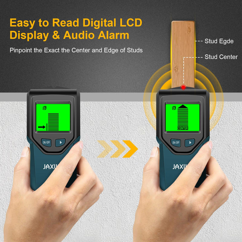 Stud Finder Wall Scanner - 5 in 1 Stud Finder Tool w/Smart Chip and HD LCD Display, Stud Detector Beam Finders for the Center and Edge of Wood AC Wire Metal Studs Joist Pipe (oceanic)