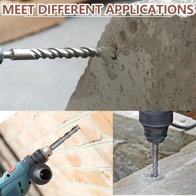 10 Pack 5/16" x 7.75" x10.2" SDS Plus Masonry Drill Bit, 8x260mm Rotary Hammer Drill Bit,Concrete Drill Bit for Concrete, Brick, Block,Wall 5/16in x 7.75in x 10.2in 5/16" x 10.2" （8x260mm） 10 Pack