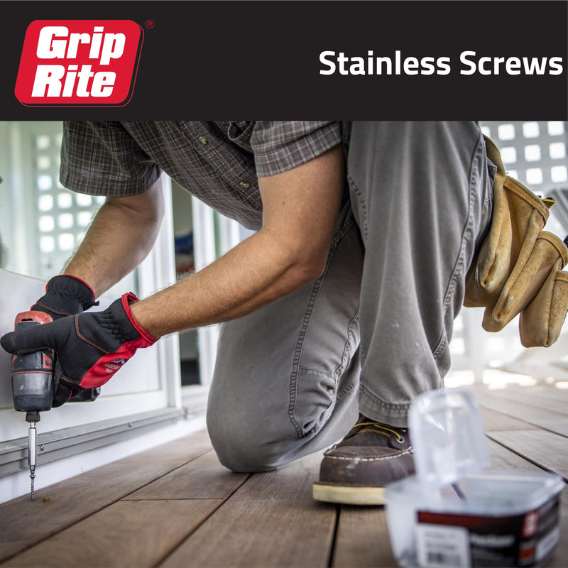 Grip-Rite PrimeGuard Max Deck Screws for Outdoor Projects - Bugle Head - Coarse Thread Wood Screws - T25 Star Drive - 316 Stainless Steel - #10 x 3-5 Lb Box - MAXS310DS3165 #10 x 3" 1lb Box