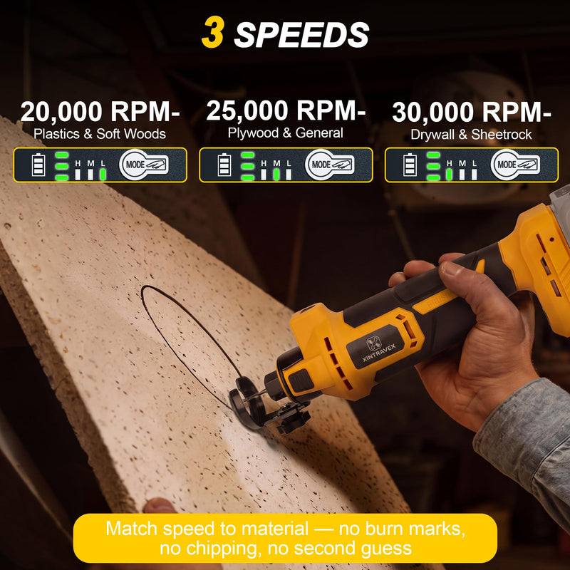 Cordless Brushless Drywall Cut-Out Tool for DeWalt 20V Battery