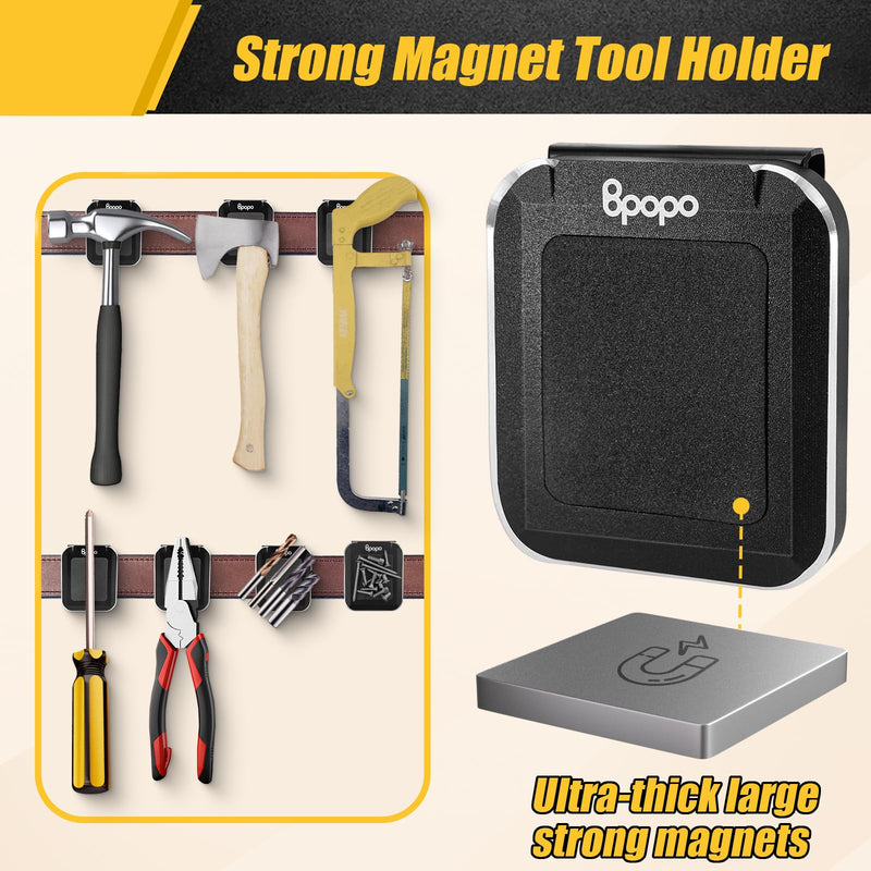 Magnetic Belt Clip Tool Holder,Powerful Magnetic Tool Holster Clip-on Belt Easy Access to Screws, Nails, Hammer, Sockets, Pliers, Drill Bits,A Must-Have Tool Belt Accessory