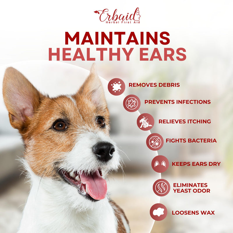 Dog Ear Cleaner – All Natural Ear Drops for Dogs Ear Infection – Eliminates Yeast Odor, Loosens Wax, Prevents Infections, Relieves Itching – Safe, Gentle, Effective Itchy Ear Relief, Made in USA