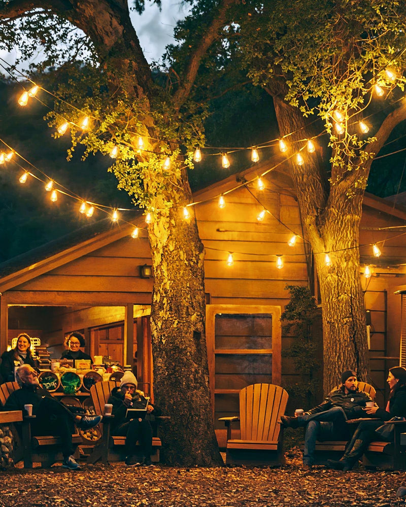 Outdoor String Lights Waterproof, 25 Feet Patio Lights with 13 ST38 Edison Bulbs(1 Sqare), Outside Hanging Decorative Lights for Porch, Blacony, Backyard, Bistro, Garden, 2700K 25FT