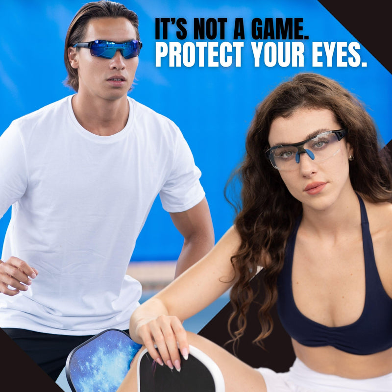 BLUE CUT Sports Safety Goggles Interchangeable Sun Lens Anti Fog UV Protection Indoor Outdoor Pickleball Cycling Basketball White/Pink