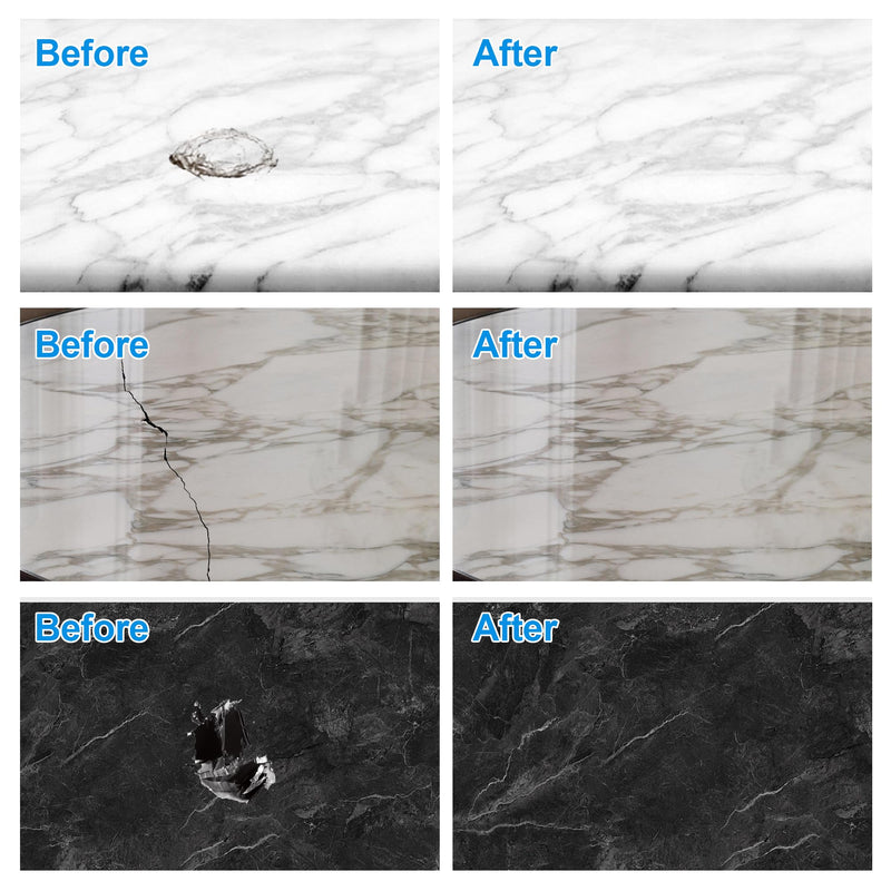 Marble and Granite Repair kit, Quartz Countertop Repair Kit for Chip Dents Cracks Holes Scratchs, Premium Marble Granite Quartz Laminate Formica Travertine Corian Stone Epoxy Filler