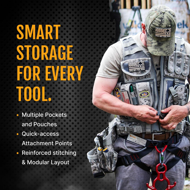 Spec Ops Tool Gear Technician’s Tool Pouch – Multi-Pocket Add-On Pouch for Tool Belts & SF-18 2.0 Tool Vests Coyote Tan