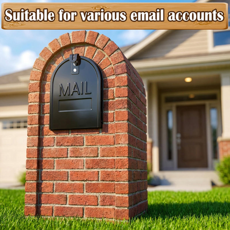RUBII Magnetic Mailbox Door Replacement, 6 1/4" x 8 1/4" Snap-in Mailbox Door Panel, Black Metal Mail Box Doors for Outdoor Residential Brick Mailbox Doors Repair 1 Pcs