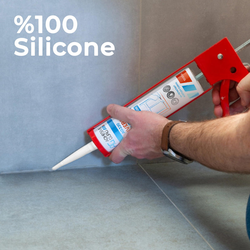 Adhesive Guru All Purpose Clear Silicone Sealant Waterproof (12 x 10.15 fl.oz.), 100% Silicone Caulk, Weatherproof & Flexible Adhesive Sealant for Indoor and Outdoor Use, Transparent -12 Pack 12 Pack 10.15 fl oz